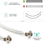 XIFIRY Pair 1/2 inch BSP Flexible Hoses 300mm Stainless Steel view 5