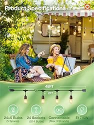addlon 48 FT Outdoor String Lights Commercial Grade