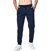LUSI MADAM Mens Fleece Athletic Jogger Workout Open Bottom Sweatpants with Zipper Pockets and Drawstring
