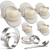 MUMSUNG Empanada Maker Press, Large Dumpling Maker Set (6"/5"/4"/3"/2.6") | 5Sizes Extra Large Dumpling Maker Mold Set with Dough Cutter for Pierogi, Pastelitos, Calzone, Turnovers