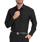 ZITY Men's Dress Shirts Solid Long Sleeve Business Casual Button Down Shirts