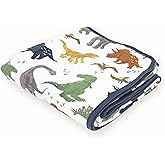 Little Unicorn Muslin Quilt Blanket | 100% Cotton Soft Multi-Layered Muslin Fabric | Toddler & Baby Blanket | 47”x47” | for Nursery, Crib, Shower Gifts (Dino Friends)
