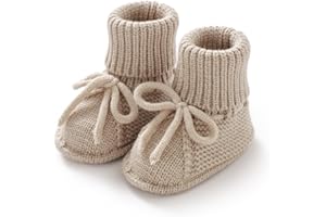 mimixiong Baby Booties Newborn Infant Sock Shoes Hand Knitted Boy and Girl Cozy Shoes