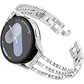 FULLIFE Compatible with Samsung Galaxy Watch 7 6 5 4 FE Band 40mm 44mm for Women, Jewelry Metal Wristband Strap for Galaxy Watch 6 Classic 4 Classic 5 Pro 43mm 47mm 42mm 46mm 45mm 20mm