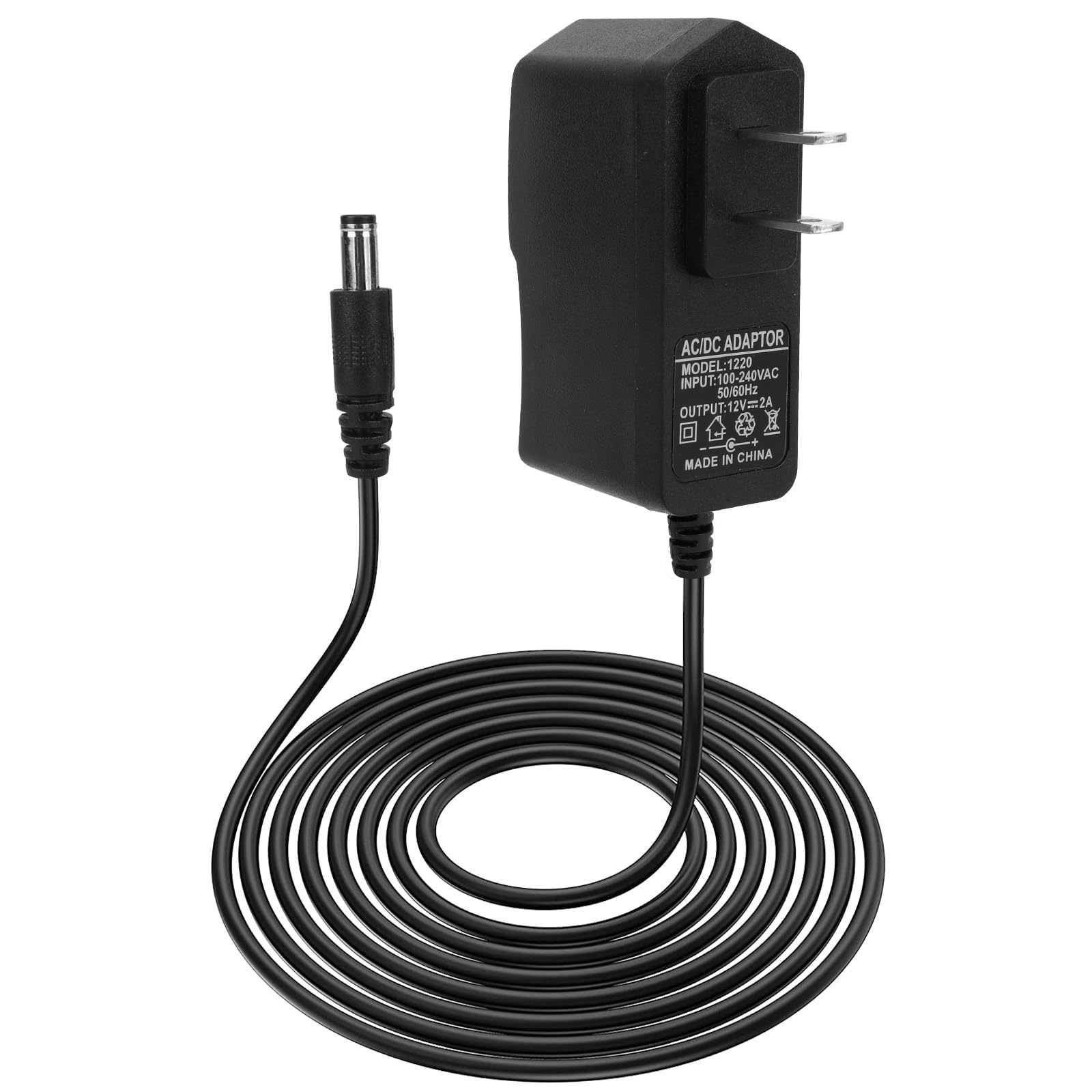 View 1 of 12V Shiatsu Back and Neck Massager Power Cord, 2A DC Power Cord Massager Charger Compatible with Nekteck Resteck Mirakel InvoSpa Papillon Mo Cuishle Snailax Medcursor Etekcity Mountrax Zyllion Comfier