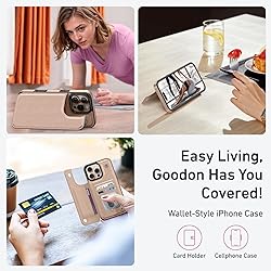 Goodon for iPhone 16 Pro Max Case Wallet - Flip