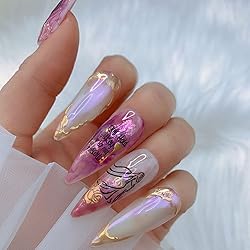 Gold Rose Flowers Leaf Love Heart Lips Letters Nail
