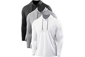 CADMUS Men's Workout Long Sleeve Fishing Shirts UPF 50+ Sun Protection Dry Fit Hoodies