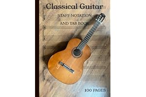 Classical Guitar Staff Notation and Tab Book