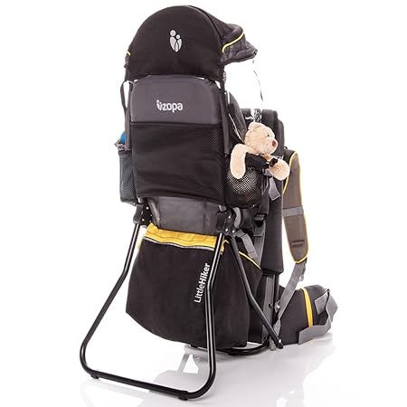 ZOPA Kindertrage Little Hiker - Höhenverstellbarer Sitz, für Kinder von 10 Monaten bis 18 kg (Banana Yellow)