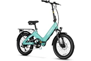 VEEFA F1 Electric Bike for Adults Peak 750W Motor E Bike with 48V Removable Battery, Folding Ebike 20MPH Max Speed& 60+ Miles Range, 5 Pedal-Assist Levels, UL 2849 Certified 7-Speed