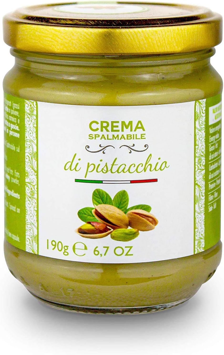 Sweet Pistachio Cream 40 Pistachios 190 g Brontedolci Italy