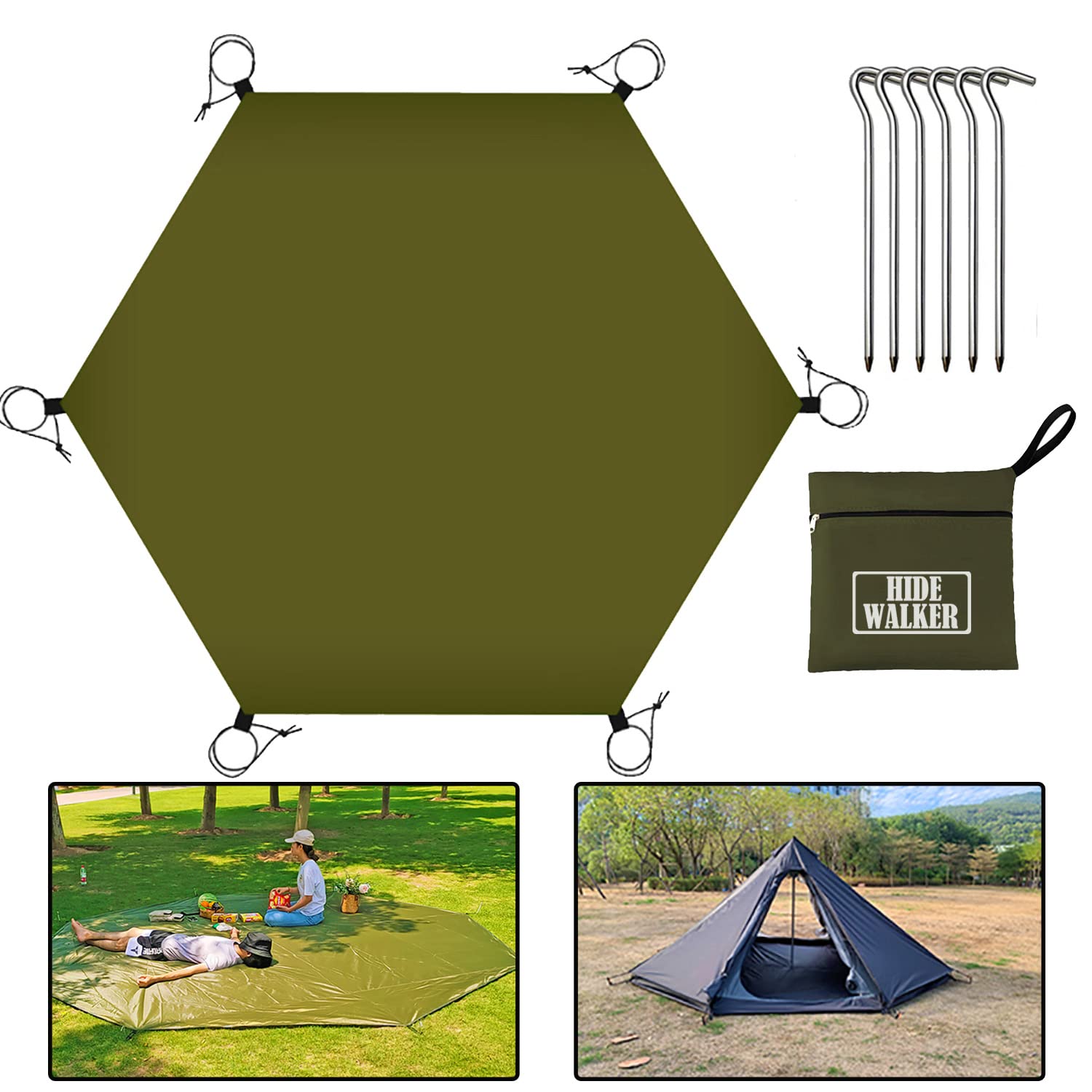 3.3x2.9m Large Waterproof Ground Sheets for Camping Heavy Duty Underlay Under Tent Tarp Outdoor Awning Carpet Universal Tent Footprint Groundsheet