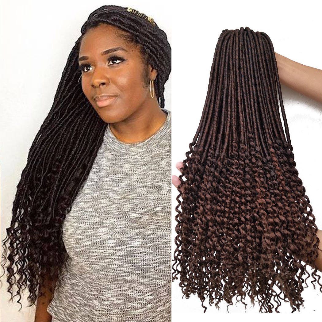 Amazoncom 20 Inch Black Curly Faux Locs Crochet Hair 6 Packs