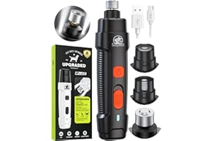 LOPSIC Dog Nail Grinder Super Quiet Dog Nail Trimmers Clipper with 2 LED Lights, 2 Speeds Rechargeable Pet Nail Grinder Low Vibration Electric Dog Nail File for Small Medium Large Dogs Cats Claw Trimming