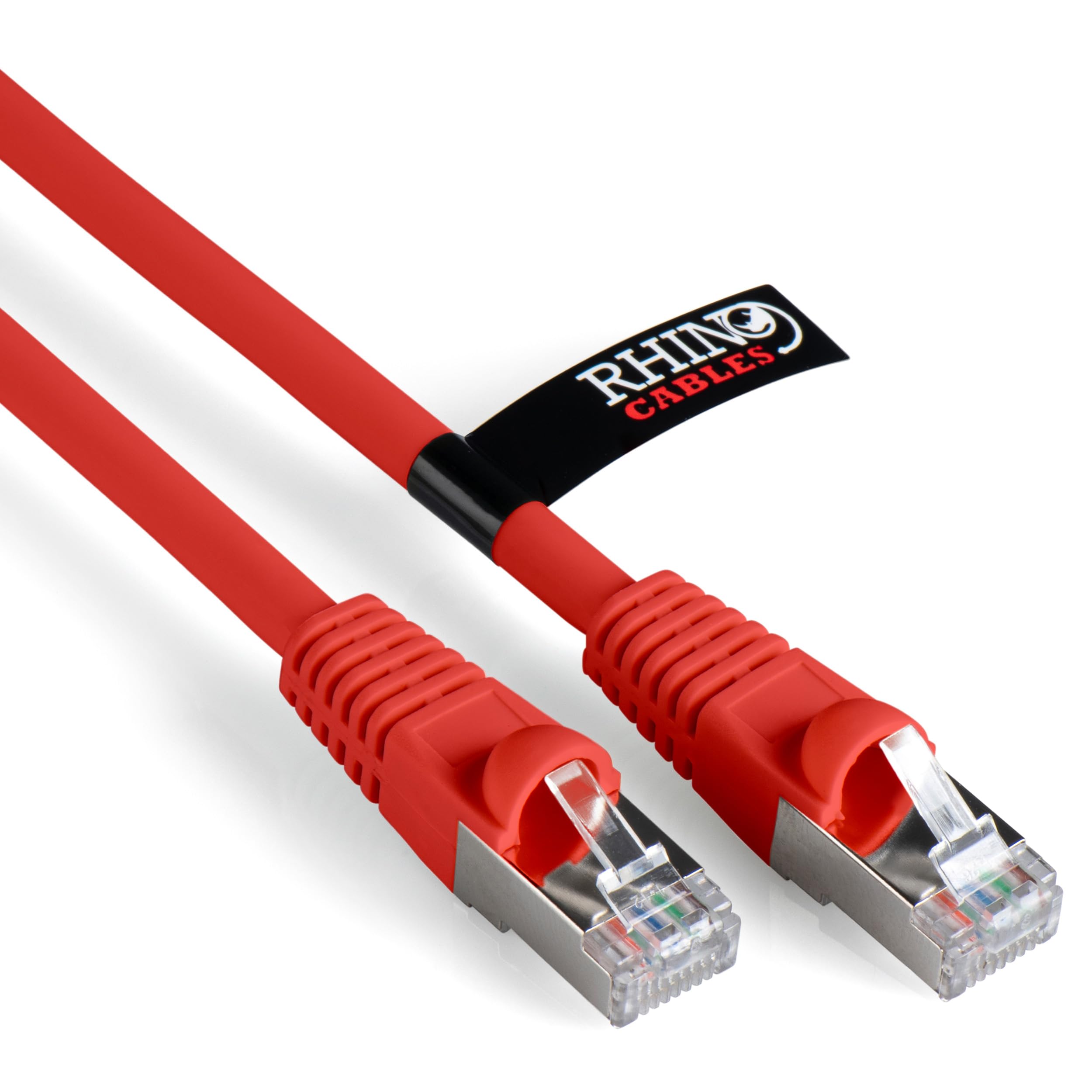 rhinocables CAT 6a Ethernet Cable | 10Gbps S/FT High-Speed & Large Bandwidth Data Transfer | Reliable LAN Network RJ45 Cable | Wi-Fi Broadband Cable for Seamless Gaming & Streaming (15m, Red)