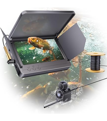 Caméra De Pêche Sous-marine 4,3″ HD – Noir, Grand Angle 140°, Infrarouge