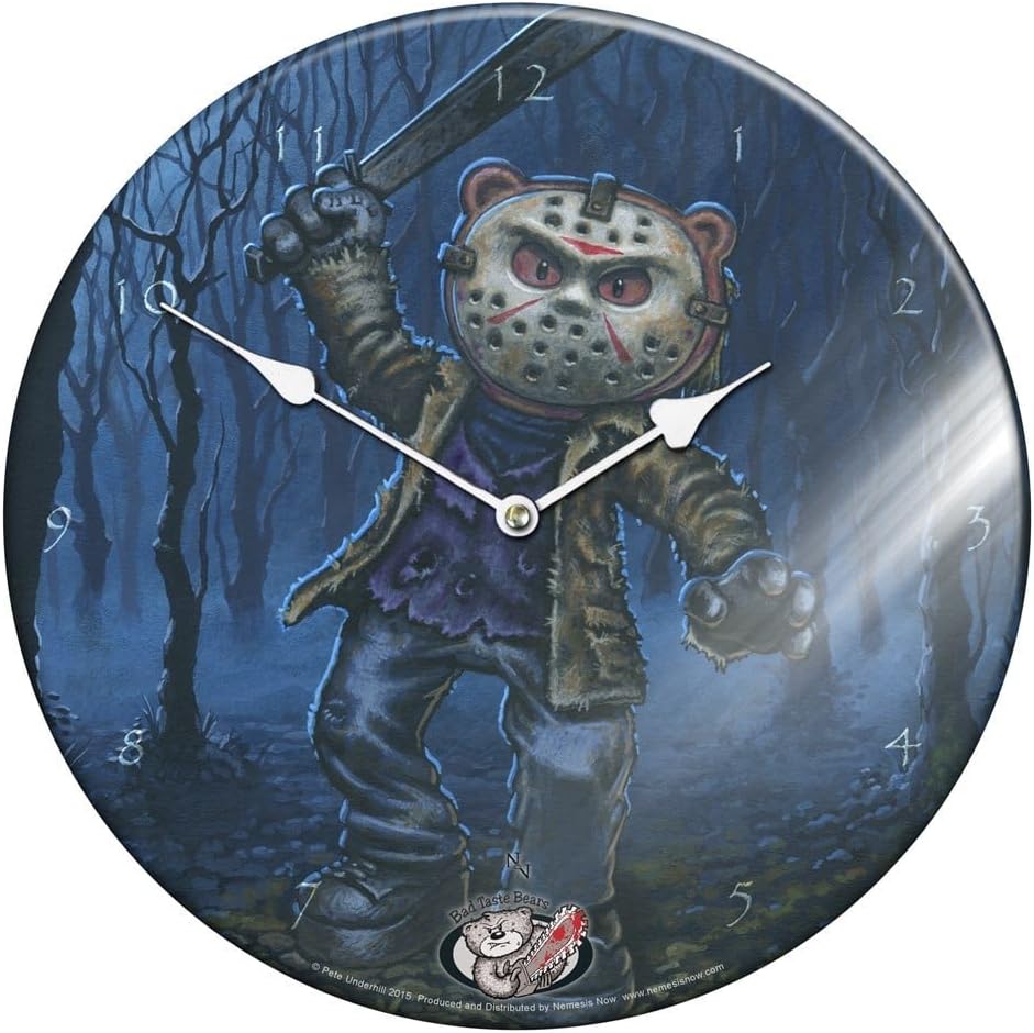 Jason Bad Taste Bears Round Glass Wall Clock