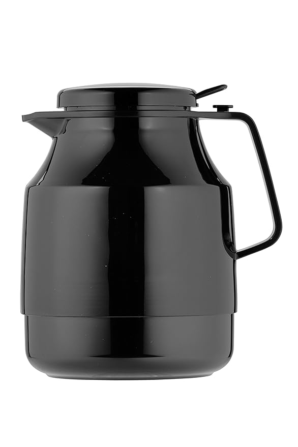 Helios Tea Boy Push Kunststoff Vakuum Krug, Plastik, schwarz, 1.3 Litre