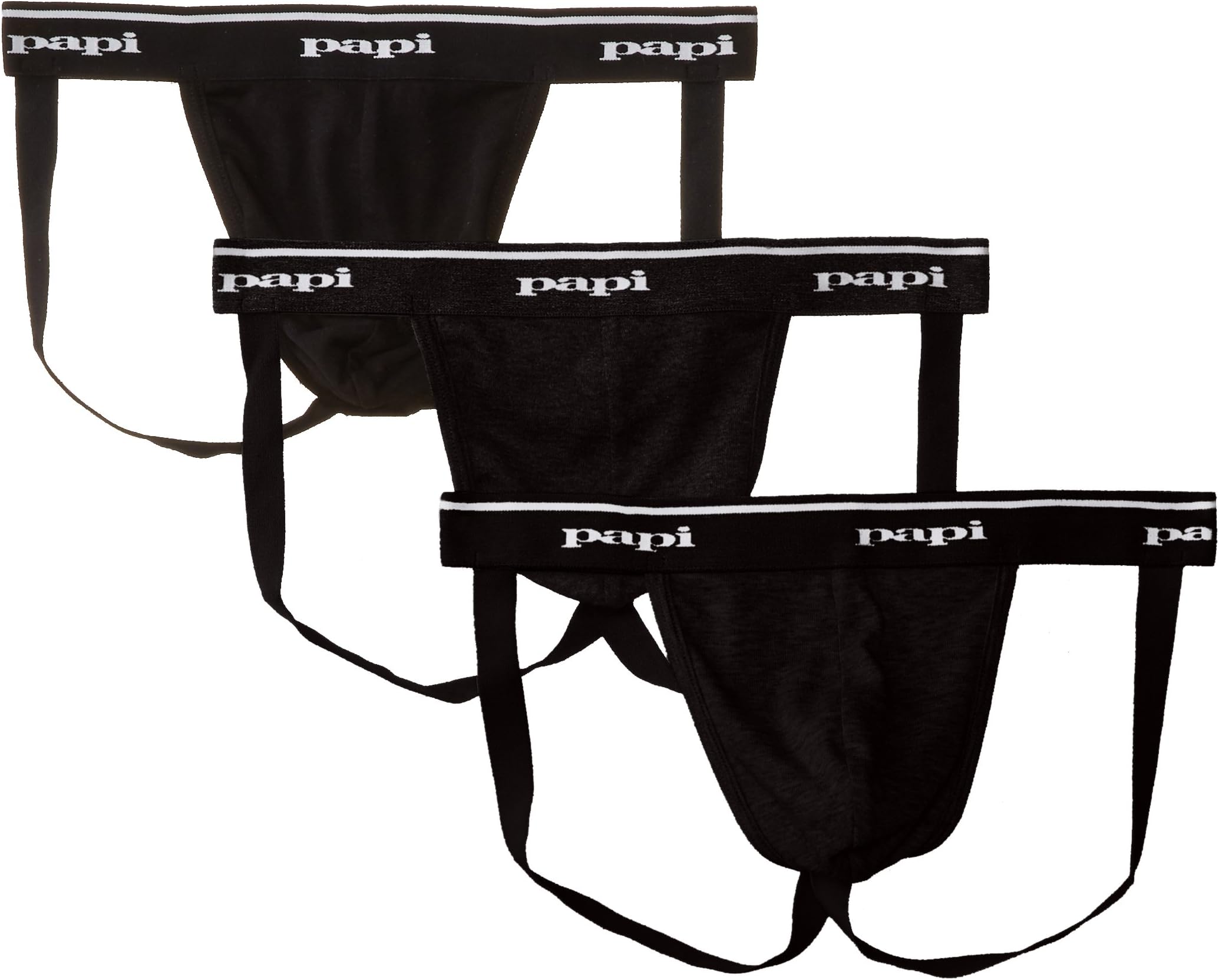 Papi Men's 3-Pack Premium Performance Cotton Jock Strap