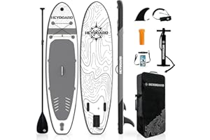 HEYBOARD Inflatable Stand Up Paddle Board 10'6"×32"×6" Standup Paddleboard with Premium SUP Accessories & Backpack, Non-Slip Deck, Waterproof Bag, Leash, Paddle, Hand Pump