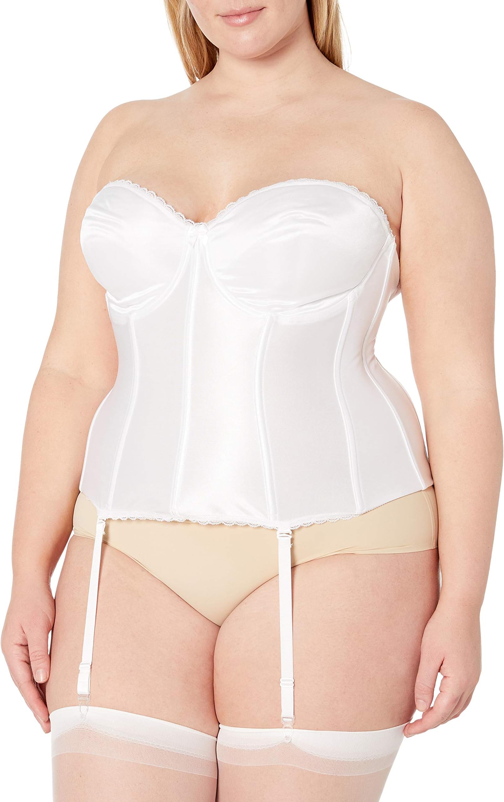 Va Bien Women's Smooth Satin Hourglass Bustier 513 40DDD Creme