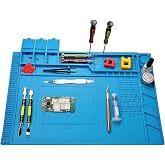 PAFOWO Silicone Soldering Mat for Electronic Repair, 17.7 X 11.8 in | Heat Resistant 932&deg;F Solder Mat, Anti-Static Repair Mat,Magnetic Screw Tray,Scale Ruler,BGA,Phone Watch Laptop PCB,Workbench