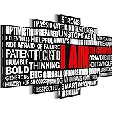 Merrleem Positive Affirmations Canvas Wall Art Prints, Inspirational Quotes Art Decor Picture, Office Study Room Bedroom Decoration (Small, Wrapped Canvas)