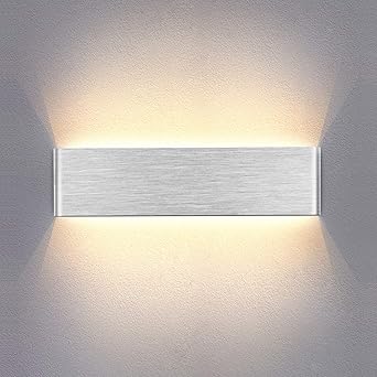 Temgin Led Wandleuchte 10w Warmweiss 30cm Moderne Wandlampe Silber Fur Schlafzimmer Wohnzimmer Treppenhaus Korridor Geburstetes Aluminium Amazon De Beleuchtung