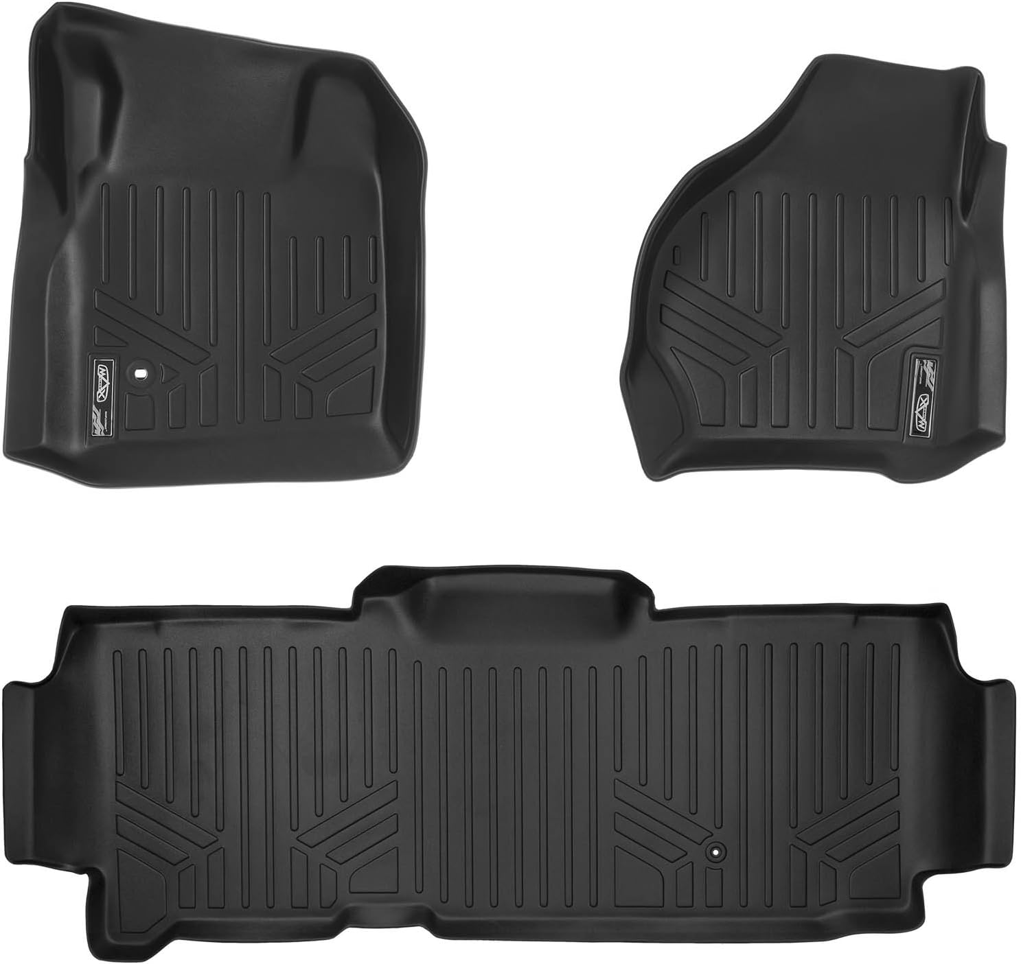 MAXLINER Floor Mats 2 Row Liner Set Black for 1999-2007 Ford F-250 / F-350 Super Duty SuperCab