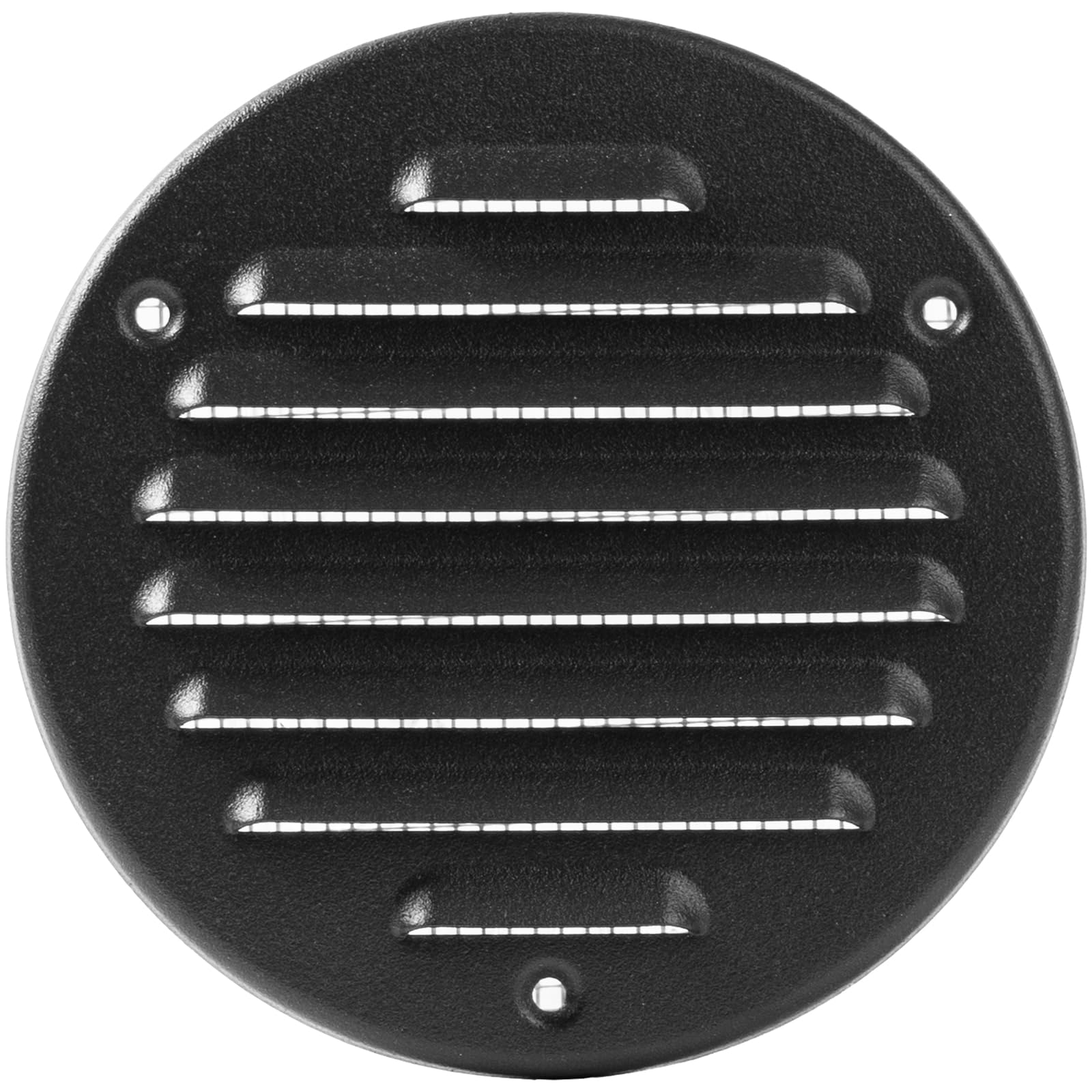 Vent Systems 100 mm / 3.94" Inch - Black Metal Vent Cover - Round Soffit Air Vent Louver - Grille Cover - Built-in Mesh Screen - HVAC Vents for Bathroom, Home Office, Kitchen — image 1