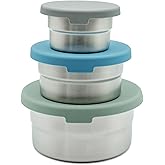 Stainless Steel Food Storage Containers - 3 Pack - 3 Oz, 6.1 Oz, 12.85 Oz with Leakproof Silicone Lids, BPA-Free, Dishwasher & Freezer Safe, Nesting & Stackable for Meal Prep, Lunch Boxes & Snacks