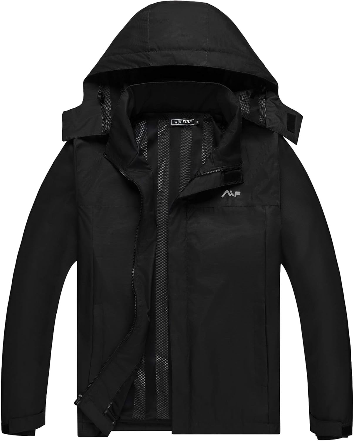 WULFUL Men's Lightweight Waterproof Hooded Rain Jacket Outdoor Raincoat Shell Jacket for Hiking at  Men’s Clothing store