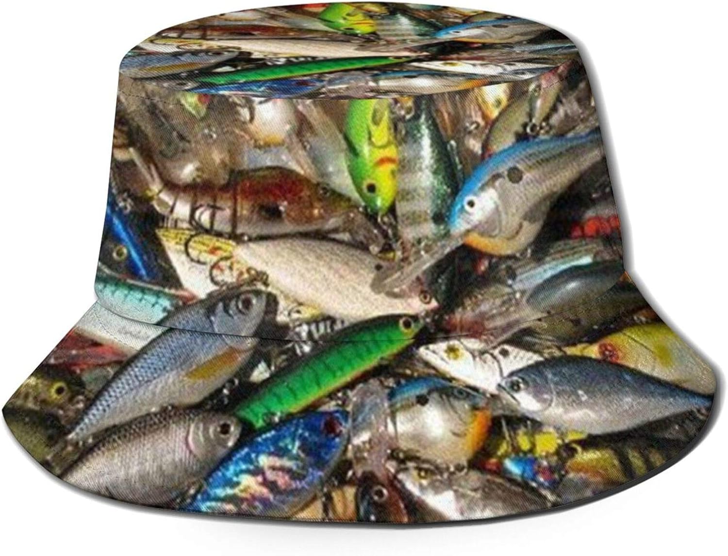 Fishing Bait Printed Packable Fisherman Bucket Sun Hat Unisex Fisherman