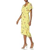 DKNY Womens Halter Faux Wrap Midi Dress