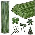 Iuuidu 200PCS Pipe Cleaners, Green Pipe Cleaners Chenille Stem, Fuzzy Sticks Pipe Cleaners Craft Supplies for DIY Arts Crafts Project