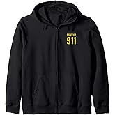 911 Dispatcher with the American flag on the back Zip Hoodie