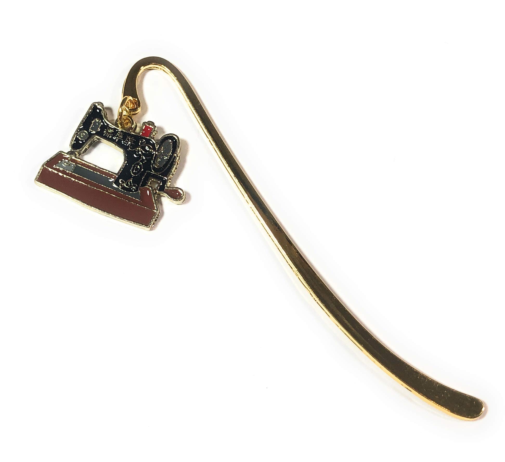 FizzyButton Gifts Sewing Machine Gold Tone Mini Bookmark with Enamel Detail in Gift Bag