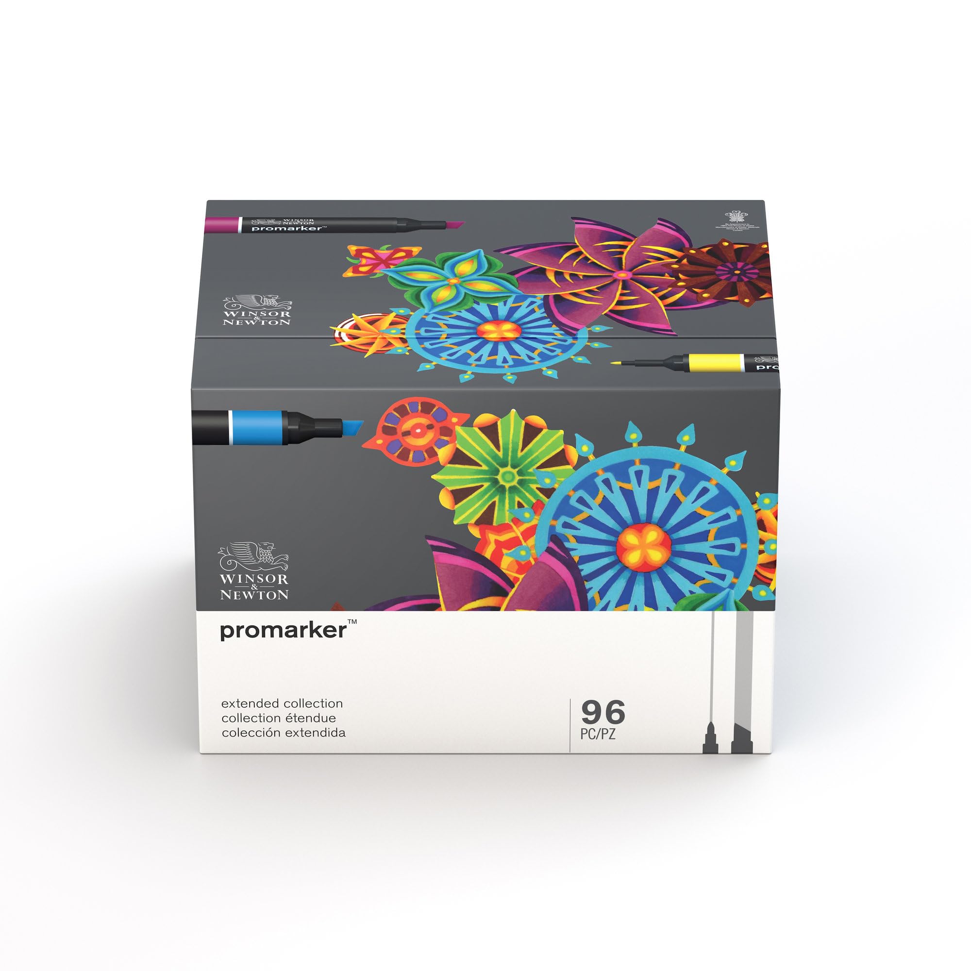 Winsor & Newton, Promarker, Extended Collection-Superbig Box, Set of 96, Alcohol Based Dual Tip Markers