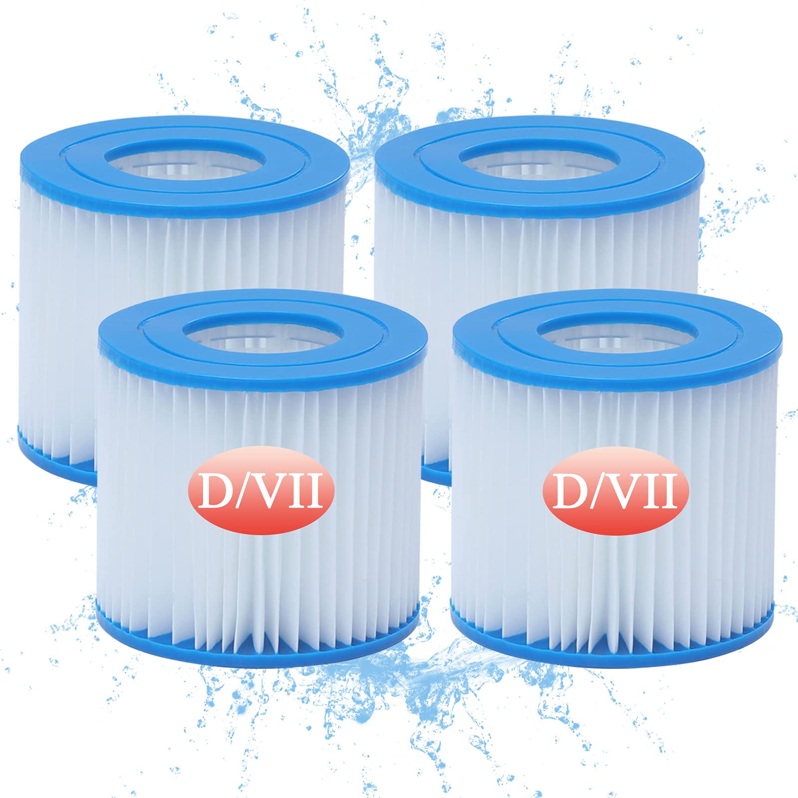 Photo 1 of MRSTOT Type D Replacement Cartridge for Summer Waves Pool Filters, Type D/VII Filter Cartridge for 58385E, for Summer Escapes Type D Filter cartridges (4 Pcs)