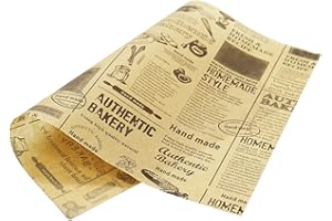 ANNBAKING Grease Proof Liners 13.8" x 9.8" Deli Wrap 200 Pack. Best Kraft Food Wrapping Paper Sheets for Picnic, Festival, Fair or BBQ. Perfect Liner for Tray, Basket or Boat (Kraft Bake)