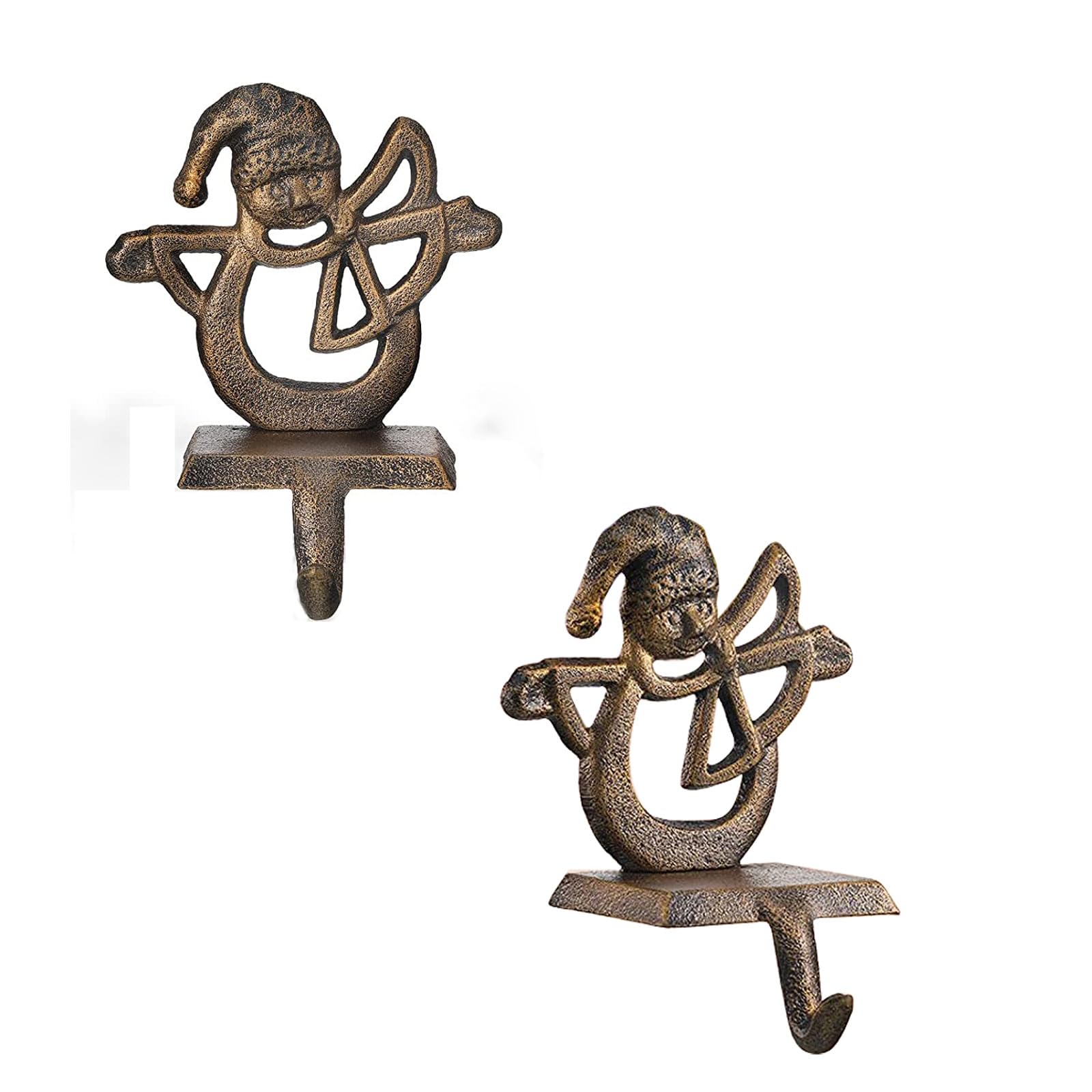 YWZHENYU Christmas Stocking Holder Durable Stocking Hanger Hooks for Mantel Fireplace Stocking Hooks for Christmas Decor of 2 pcs (Snowman Style)