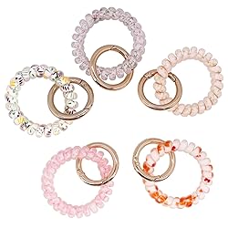 BIHRTC 5 Color Key Ring Plastic Stretchable Spiral
