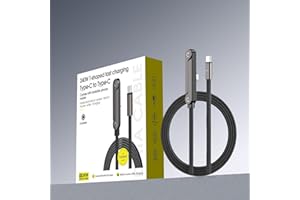 240W Fast Charging 2-in-1 Foldable Phone Stand & USB C Cable, Type-C Charger, USB PD 3.1 Power Delivery, High Output, Black