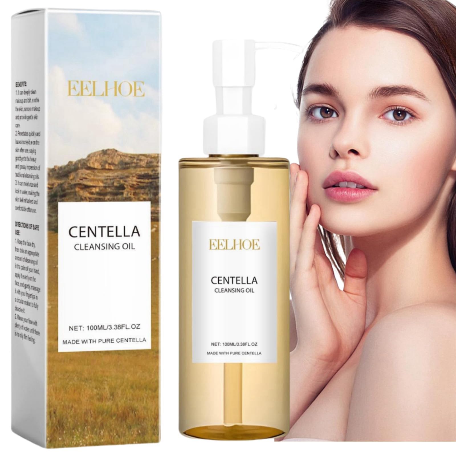Centella Light Cleansing Oil,Oil-Based Facial Cleanser Gentle Makeup Removal,Makeup Remover Oil,Natural Oil Cleaner,Eye Makeup Remover,Oil Based Cleanser,Cleansing Oil Makeup Remover,Oil Cleanser