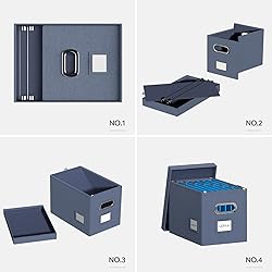 DYWMM Hanging File Box with Lid, Set of 2 Filing
