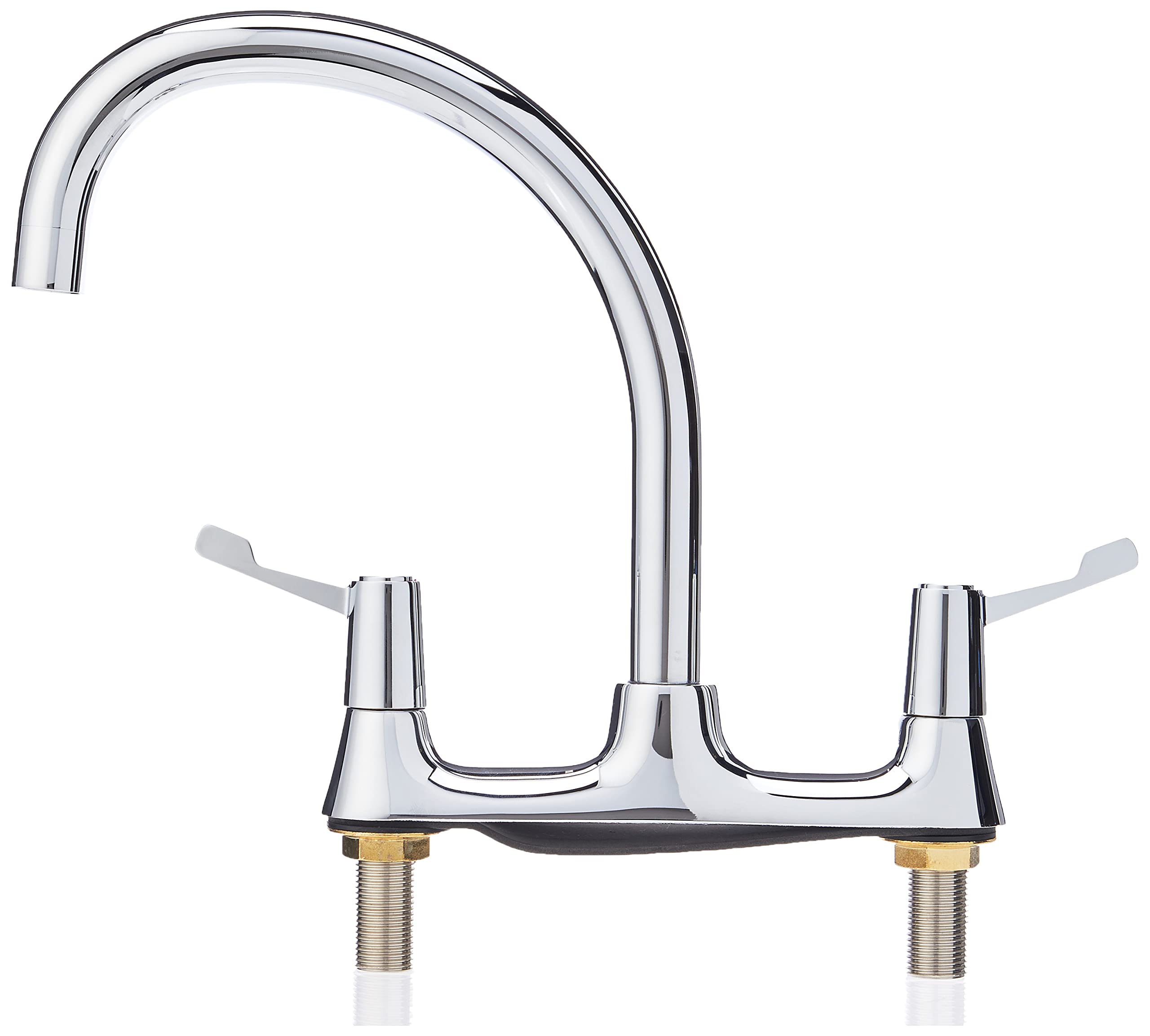 Bristan Value Deck Sink Mixer with Durable Ceramic Disc Valves, Deck Mounted Kitchen Tap Mixers, Chrome Finish