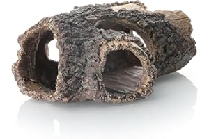 AquaLume Fish Tank Decorations, Natural Hollow Tree Trunk for Betta Hideout Cave. Versatile Aquarium Decor Driftwood Log That