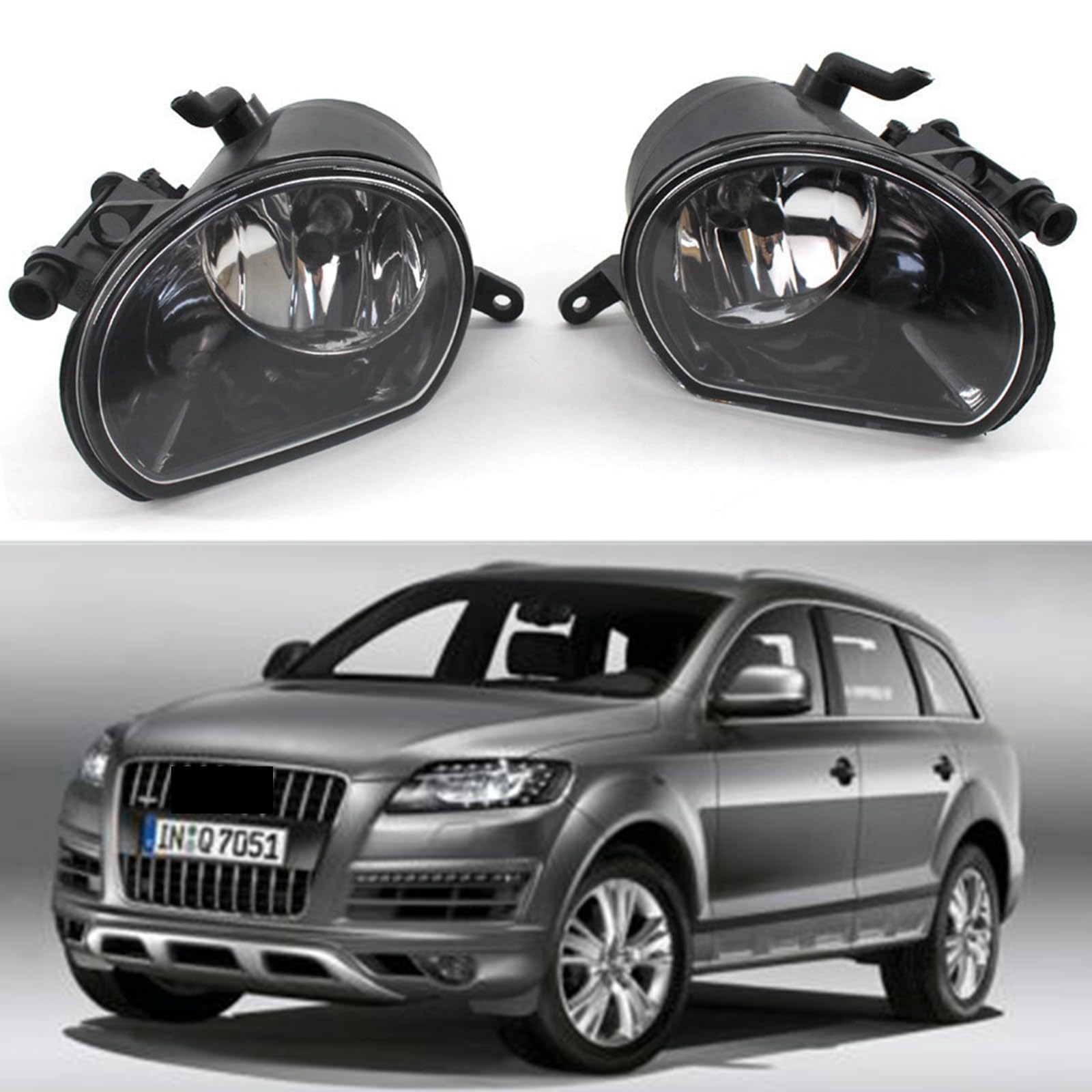 Photo 1 of Prefer Warehouse Pair of Front Fog Light Lamp Compatible With Audi Q7 2010-2015, black