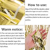 HONGCI 3 Pack Glitter Gold Tinsel Curtain 1m x 2m Foil Backdrop view 3